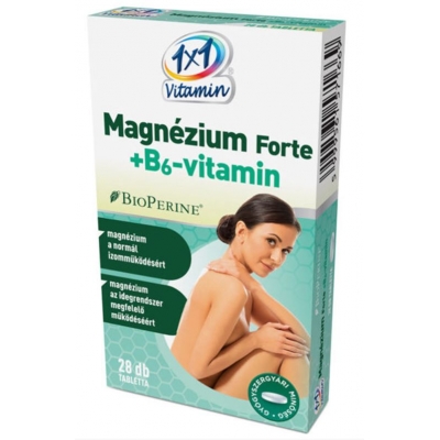 1×1 Vitamin Magnézium Forte + B6-vitamin étrend-kiegészítő filmtabletta BioPerine-nel 28 db
