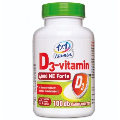 1x1 vitamin D3 4000 Ne forte lime ízű rágótabletta 100 db