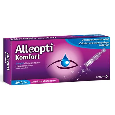Alleopti komfort 20mg/ml oldatos szemcsepp allergiára 20 adag