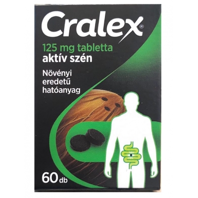 Cralex 125 mg aktív szén tabletta 60 db