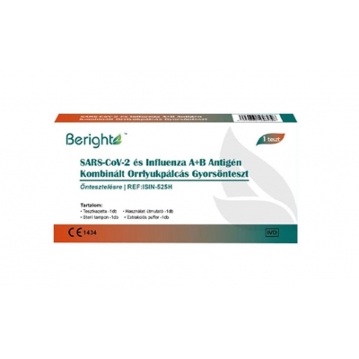 Beright Covid-19 Ag és influenza A+B kombinált gyorsteszt otthoni használatra 1 db