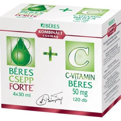 Béres Csepp Forte cseppek 4x30 ml + C-vitamin 50 mg tabletta 120 db
