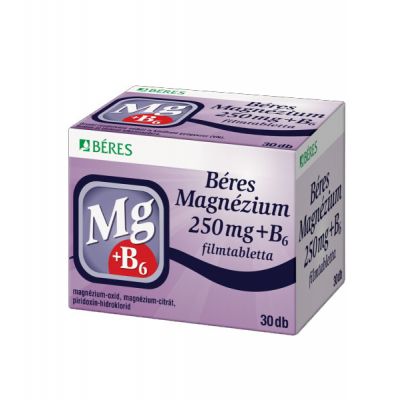 Béres magnézium 250 mg + B6 filmtabletta 30 db