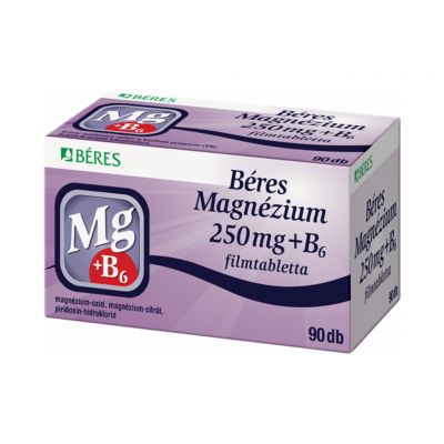 Béres magnézium 250 mg + B6 filmtabletta 90 db