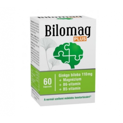 Bilomag PLUS 110 mg Ginkgo biloba kivonatot tartalmazó étrend-kiegészítő kapszula 60 db