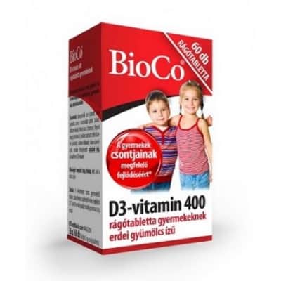 Bioco D3-vitamin 400 rágótabletta gyermekeknek 60 db