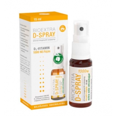 Bioextra D-spray 1000 NE D3-vitamint tartalmazó étrend-kiegészítő szájspray 15 ml