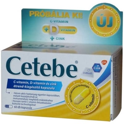 Cetebe C-vitamin + D-vitamin + cink kapszula 60 db