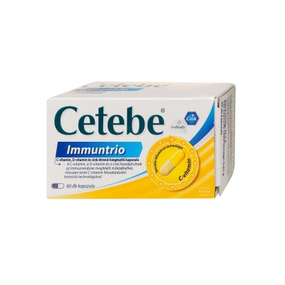 Cetebe Immuntrio C-vitamin + D-vitamin + cink kapszula 60 db