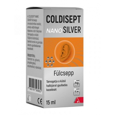 Coldisept NanoSilver fülcsepp, 15 ml