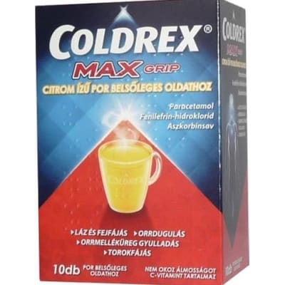 Coldrex maxgrip citrom ízű por belsőleges oldathoz 10 db