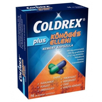 Coldrex Plus köhögés elleni kemény kapszula 16 db