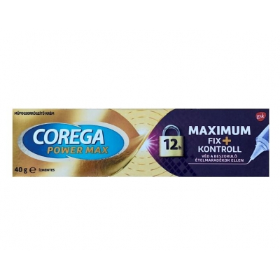 Corega Power Max Fix + Kontroll műfogsorrögzítő 40 g