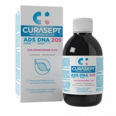 Curasept ADS DNA 205 klórhexidin tartalmú szájöblögető 0,2% CHX, 200 ml