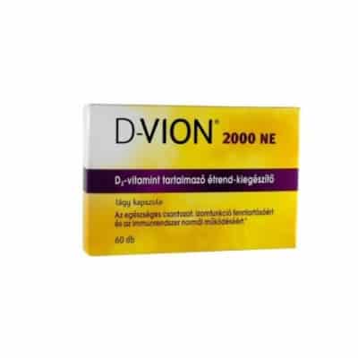 D-vion 2000 NE d3-vitamint tartalmazó étrend-kiegészítő lágy kapszula 60 db