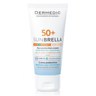 Dermedic Sunbrella Fényvédő arckrém SPF 50+ zsíros és kombinált bőrre 50 g