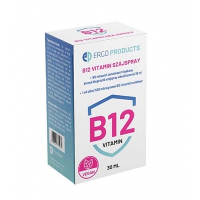 Ergo products B12-vitamin folyékony étrend-kiegészítő szájspray édesítőszerrel 30 ml