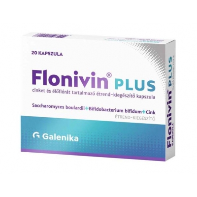Flonivin Plus cinket és élőflórát tartalmazó étrendkiegészítő kapszula, 20 db