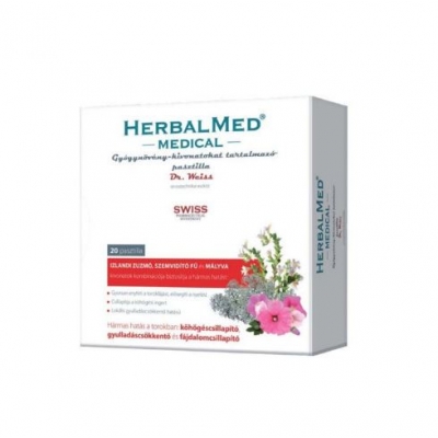 HerbalMed Medical gyógynövénykivonatokat tartalmazó pasztilla 20 db