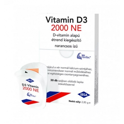 IBSA vitamin D3 2000Ne szájban oldódó lapka 30 db