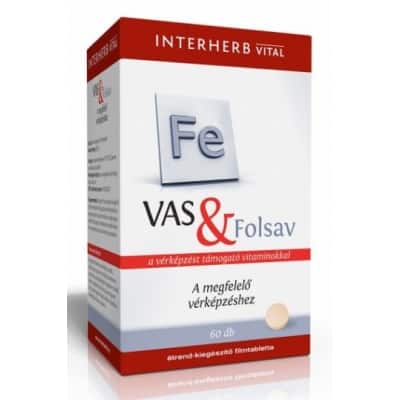 Interherb vital vas + folsav tabletta 60 db