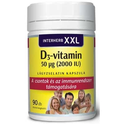 Interherb XXL D3-vitamin lágyzselatin kapszula <br>90 db