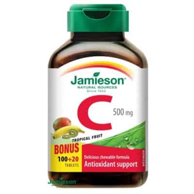 Jamieson C vitamin 500 mg szopogató tabletta trópusi gyümölcs ízesítéssel 120 db