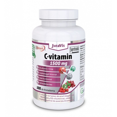 Jutavit C-vitamin 1500 mg + csipkebogyó + acerola kivonat  +D3 filmtabletta 100 db
