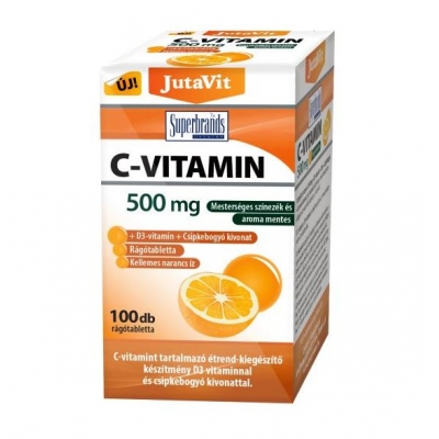 Jutavit C-vitamin 500mg rágótabletta +d3+csipkebogyó rágótabletta 100X