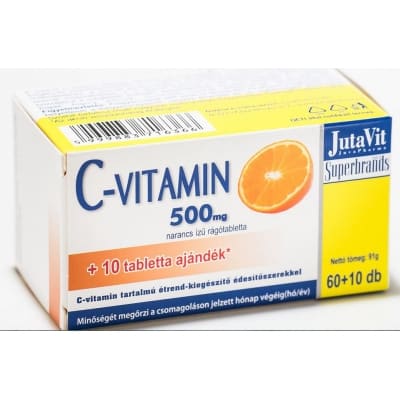 Jutavit C-vitamin 500 mg narancs izű rágótabletta 60 + 10 db