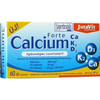 Jutavit calcium forte Ca/K2/D3 tabletta 60 db