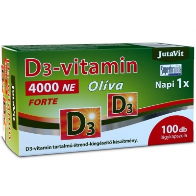 JutaVit oliva D3-vitamin 4000NE Forte lágyzselatin kapszula 100 db
