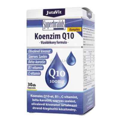 JutaVit Koenzim Q10 100 mg kapszula, vízoldékony formula, 30 db