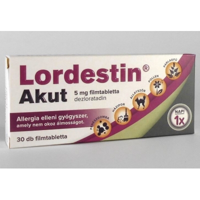 Lordestin akut 5 mg filmtabletta 30 db