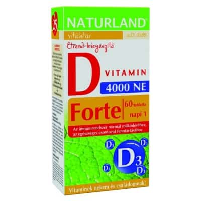 Naturland D-vitamin forte 4000 Ne tabletta 60 db
