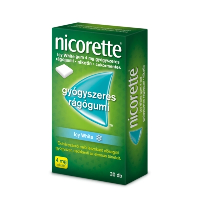 Nicorette Icy White 4 mg gyógyszeres rágógumi, 30 db