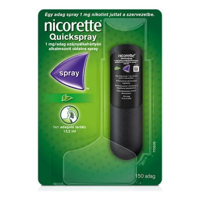 Nicorette Quickspray 1 mg/adag szájnyálkahártyán alkalmazott spray 1 db