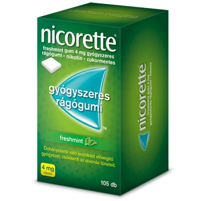Nicorette freshmint gum 4 mg gyógyszeres rágógumi 105 db
