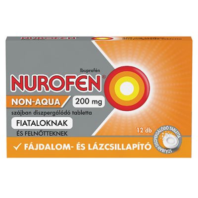 Nurofen non-aqua 200mg láz- és fájdalomcsillapító szájban oldódó tabletta 12 db