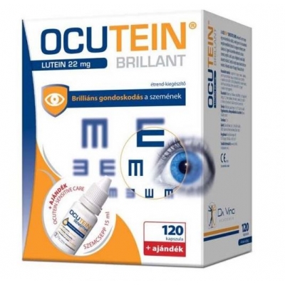Ocutein Brillant lágyzselatin kapszula 120 db + Ocutein sensitive care szemcsepp 15 ml