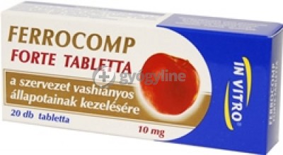 Ferrocomp 10 mg forte tabletta 20 db