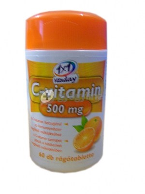1x1 Vitaday C-vitamin 500 mg narancs rágótabletta, 60 db