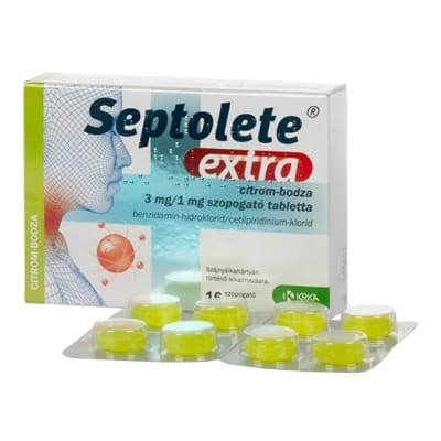 Septolete extra 3 mg/1 mg citrom-bodza szopogató tabletta 16 db