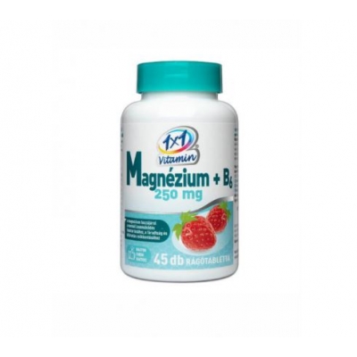 1x1 Vitaday Magnézium +B6-vitamin eper ízű rágótabletta 250 mg 45 db